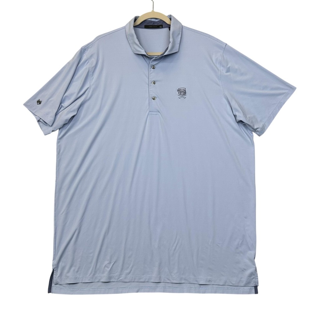 Greyson Polo Shirt Mens 2XL Blue Golf Performance Stretch Embroidered Horse Logo